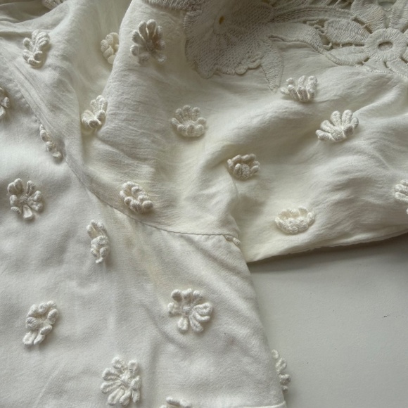 Cami Nyc Womens White Floral Appliqué Long Sleeve Cotton Carolina Mini Dress XS - Picture 14 of 16